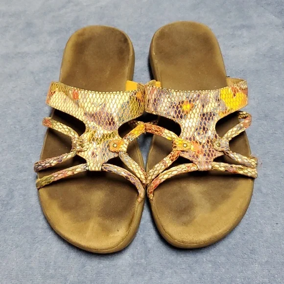 🔵 🎉Host Pick!🎉 Sz 8 Aerosoles Multicolored Snake Print Sandals - Picture 1 of 9